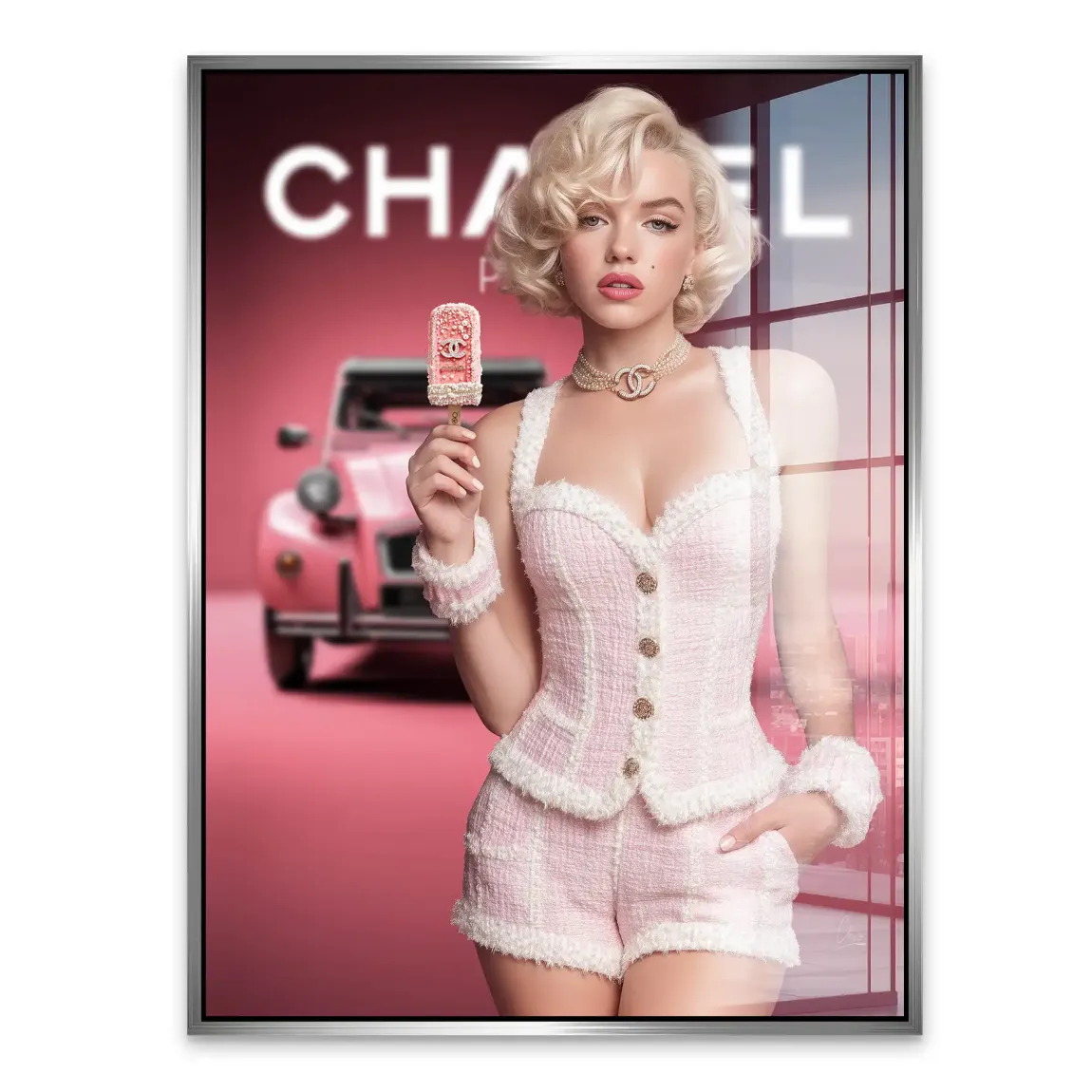 Pink Couture Marilyn Monroe Acrylglasbild