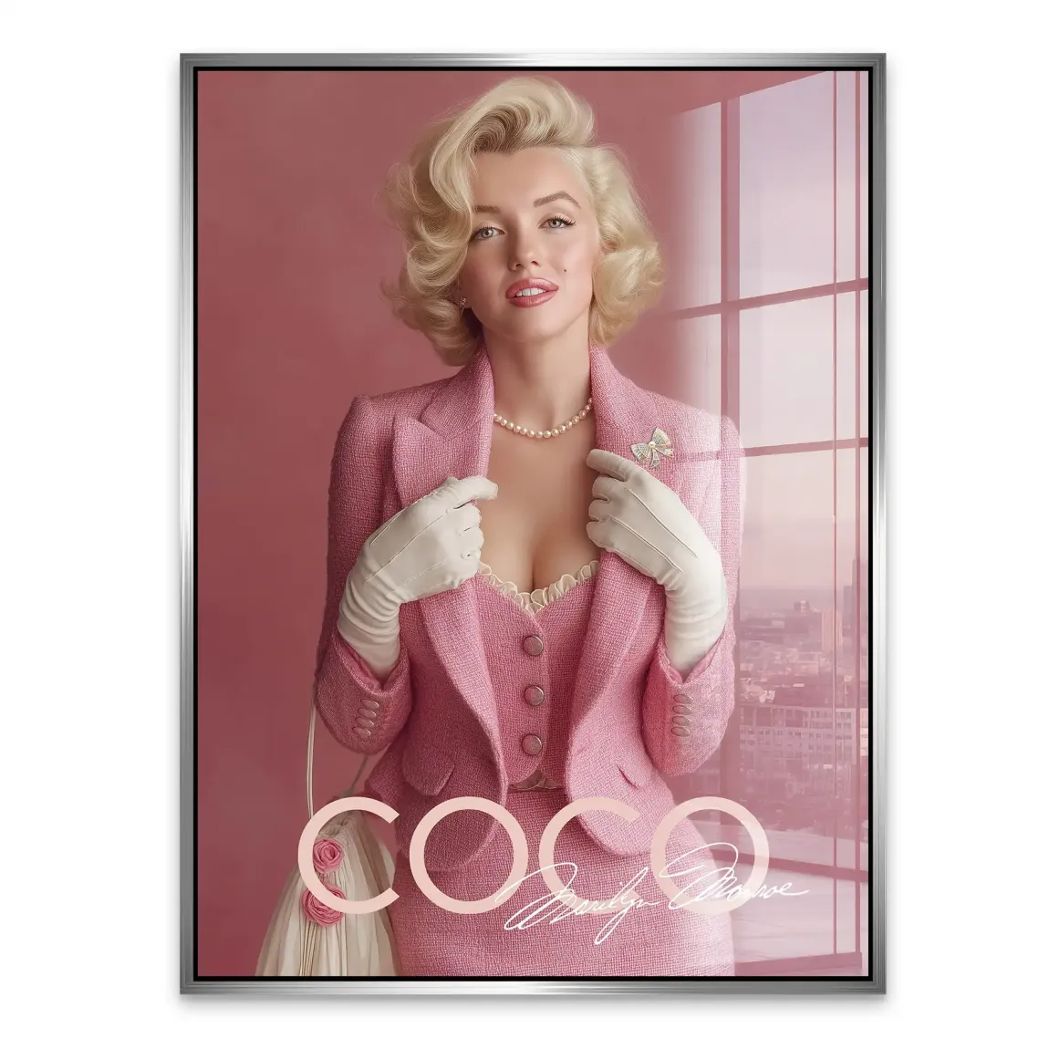 Eleganz in Rosé Monroe Acrylglasbild INGALERIE