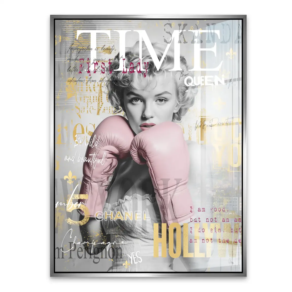Marilyn Monroe Champ Pop Art Acrylglasbild