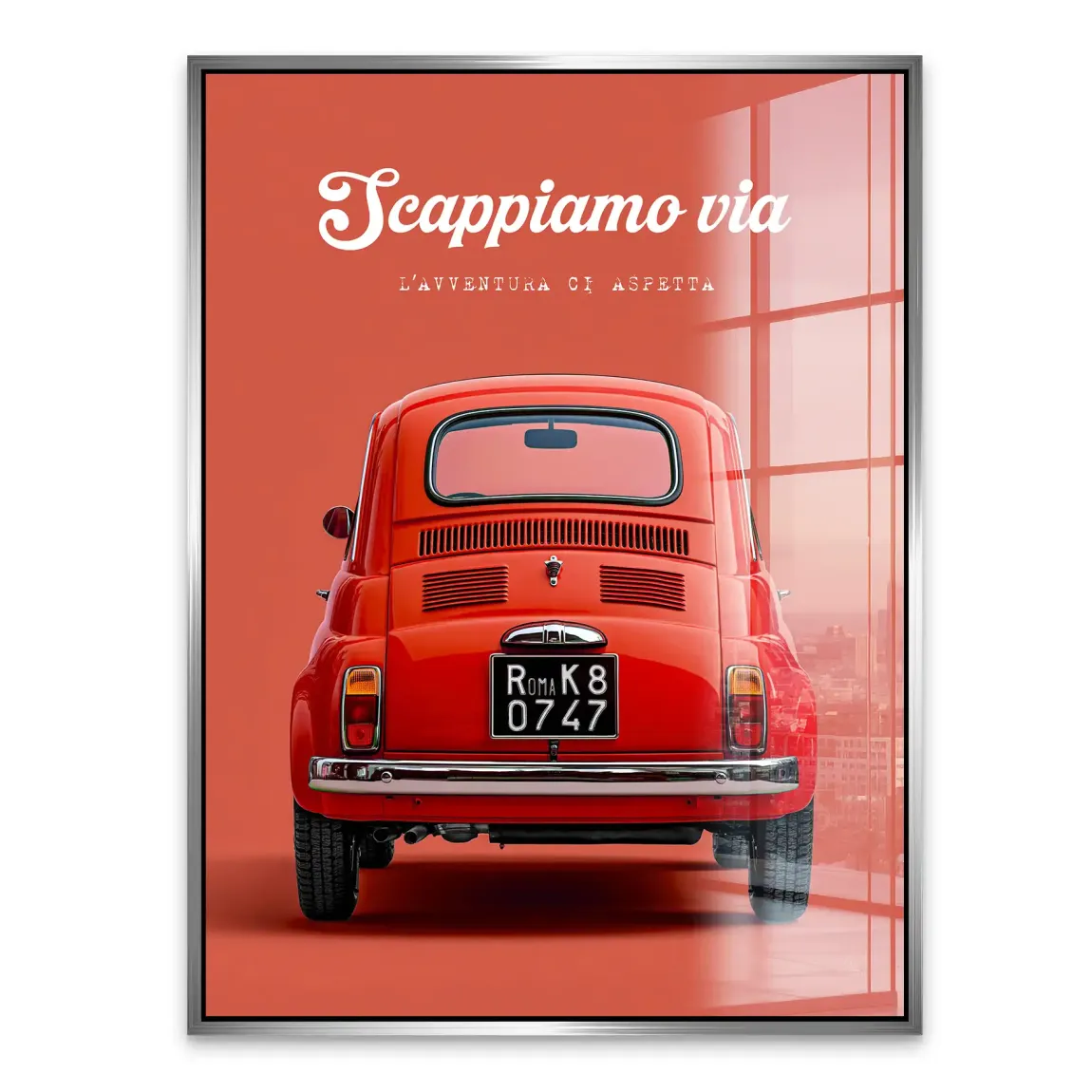 Fiat 500 Rosso Acrylglasbild