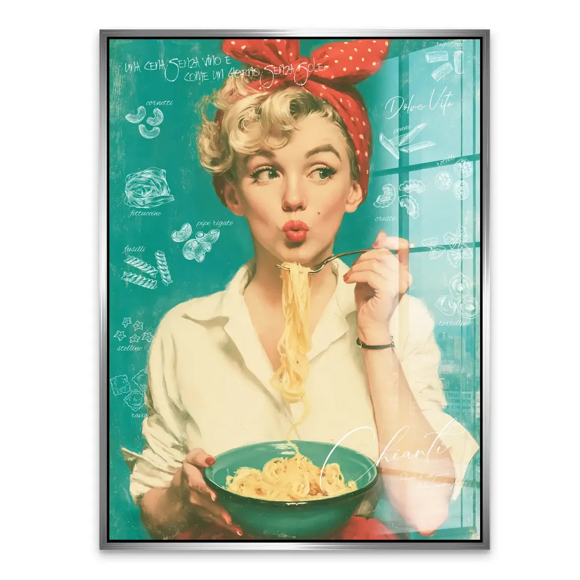 Marilyn Monroe Pasta Acrylglasbild