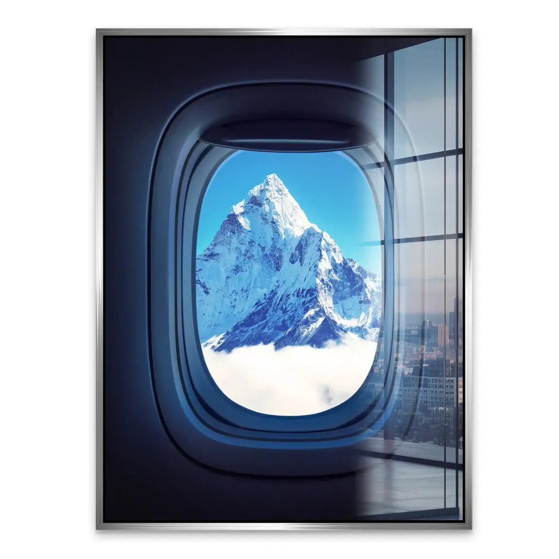 Flugzeugfenster Mount Everest Acrylglasbild