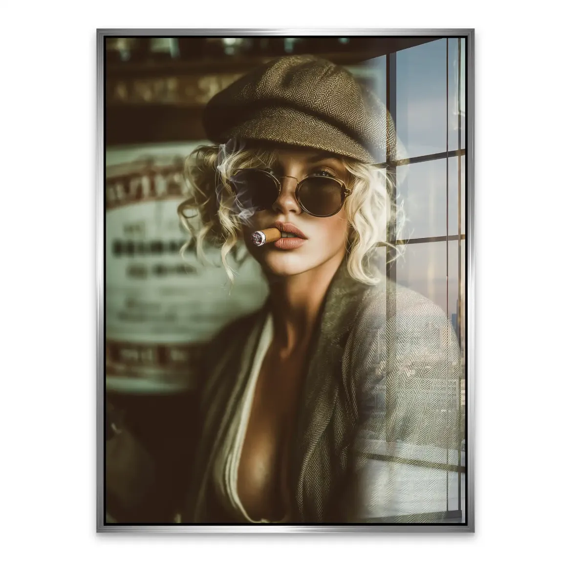 Smoked Confidence Lady Acrylglasbild
