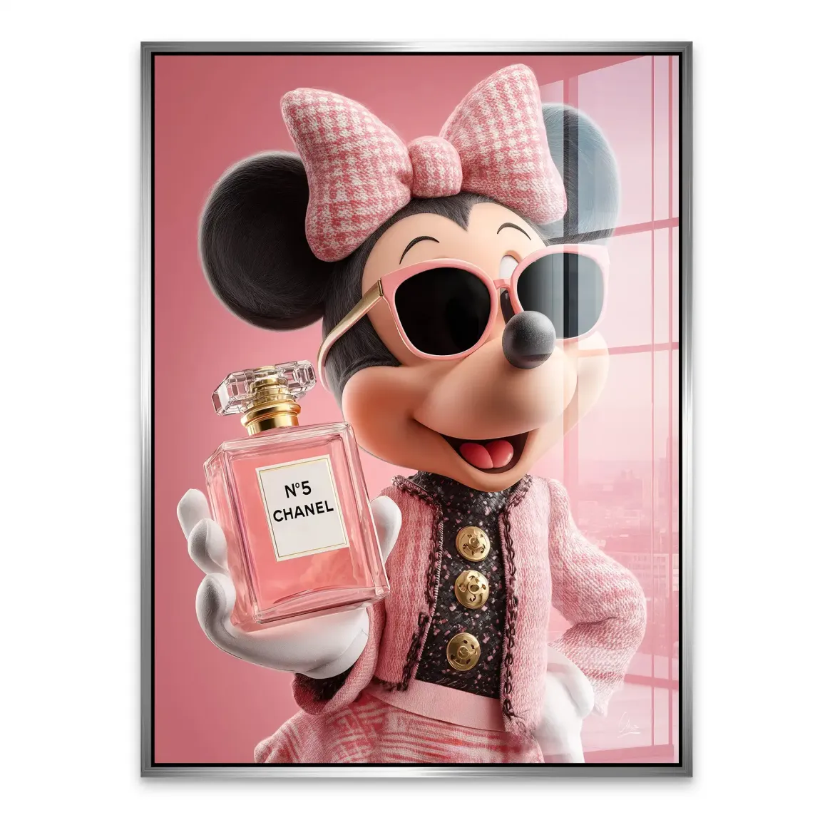 Paris Glam Minnie Maus Acrylglasbild