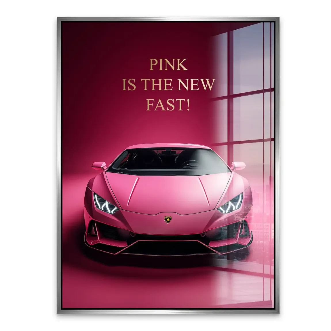 Pink Speed Lambo Acrylglasbild
