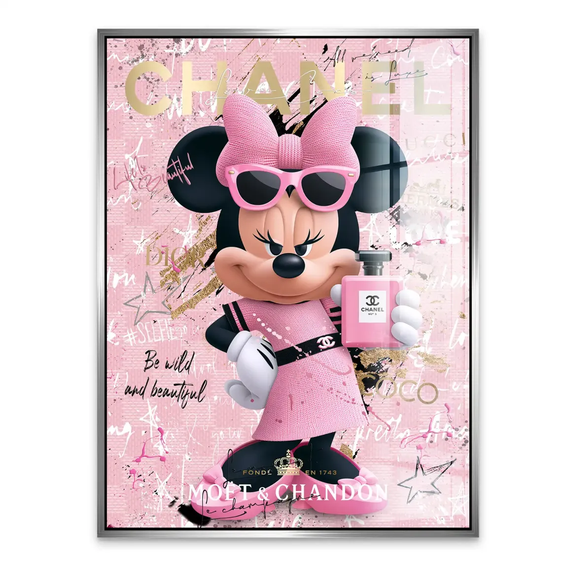 Minnie Maus Rosé Coco Acrylglasbild