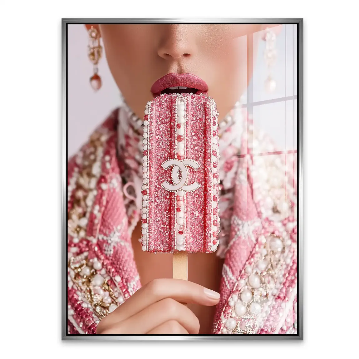Pink Pearl Ice Couture Chanel Acrylglasbild