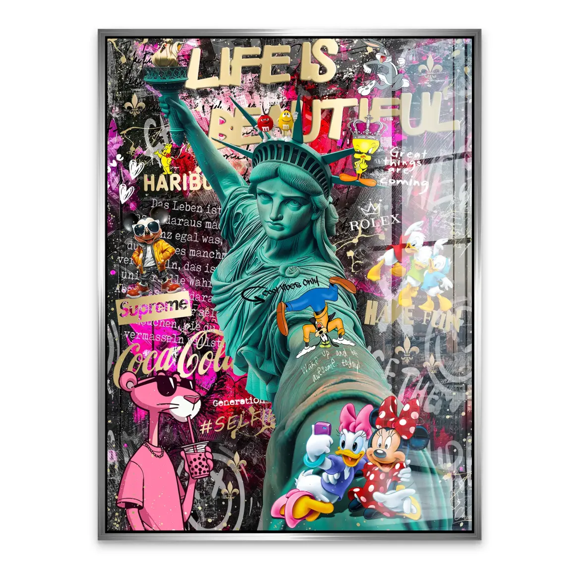 Liberty Selfie Pop Art Acrylglasbild
