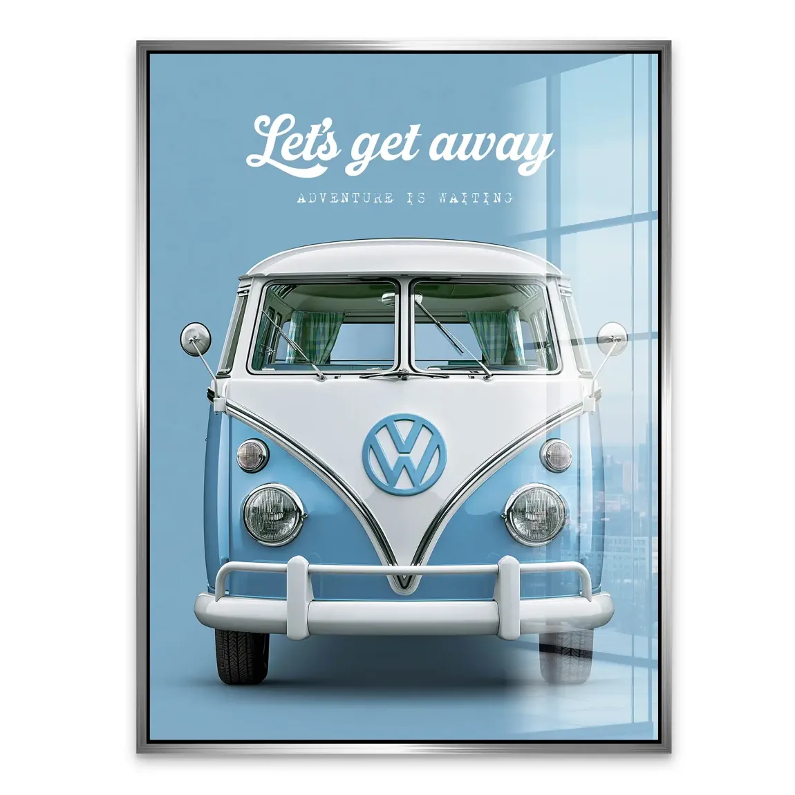 Blue VW Bulli Acrylglasbild