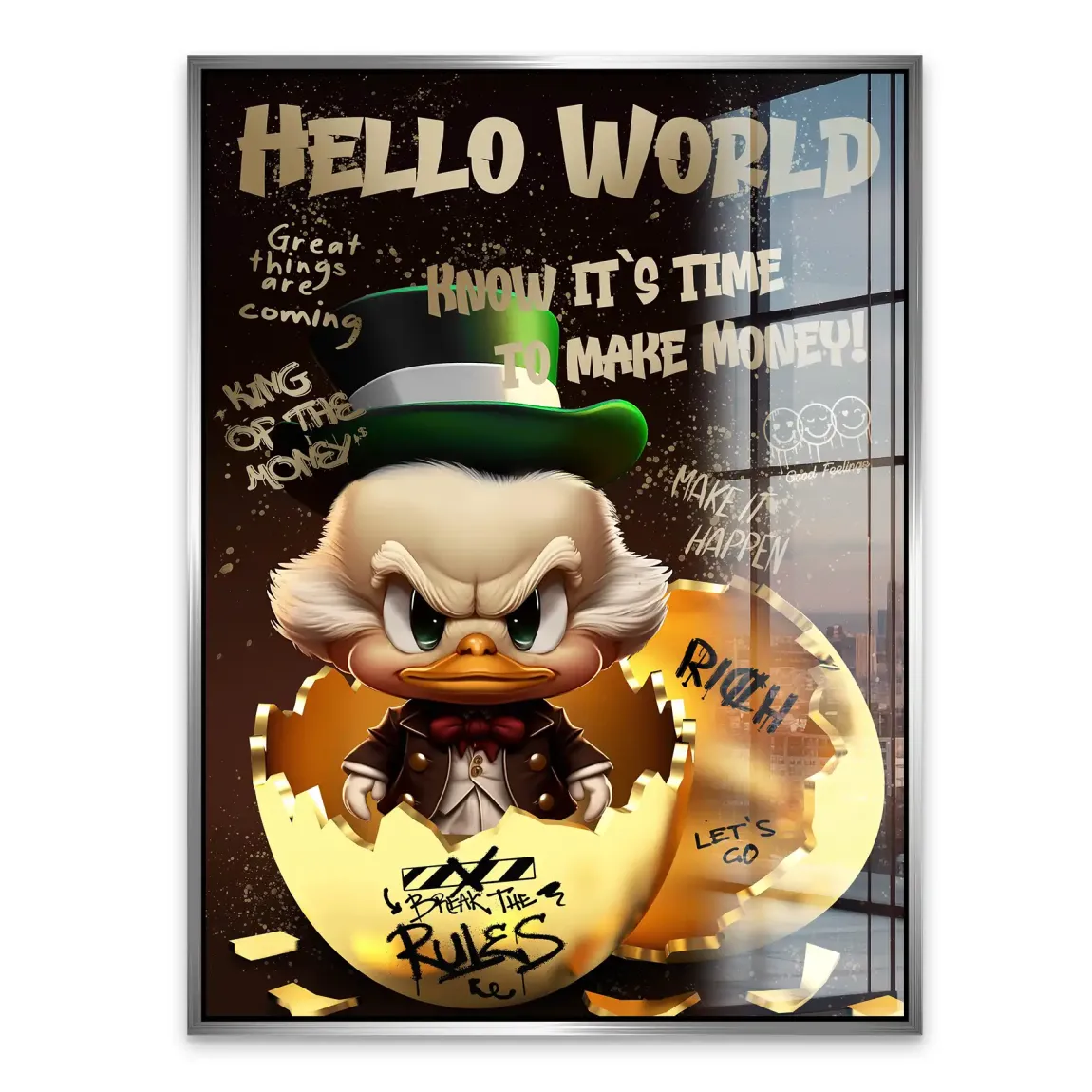 Money Master Dagobert Duck Acrylglasbild