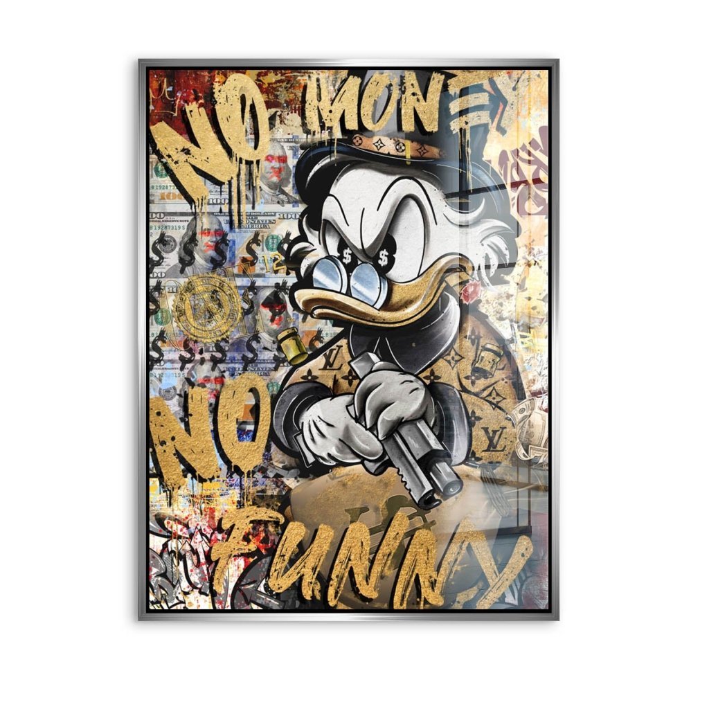 Dagobert Duck No Money Pop Art Acrylglas Bild INGALERIE
