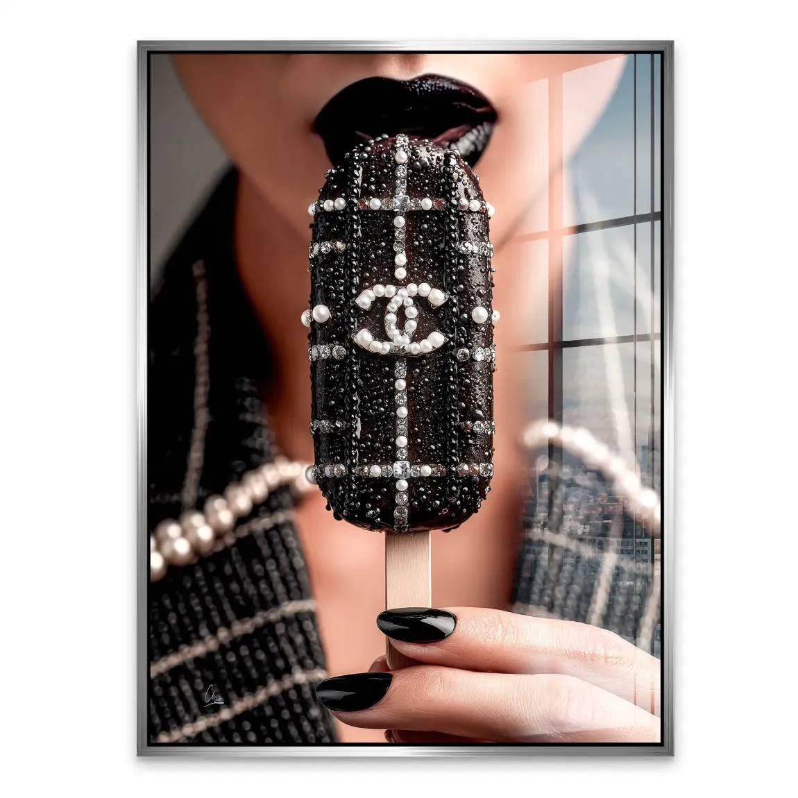 Black Pearl Ice Couture Acrylglasbild