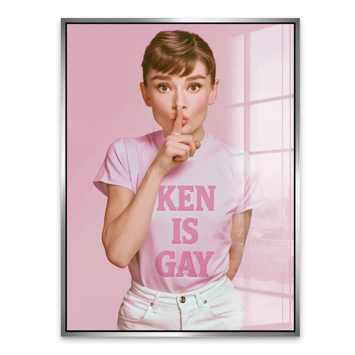 Audrey Hepburn Ken is Gay Acrylglasbild