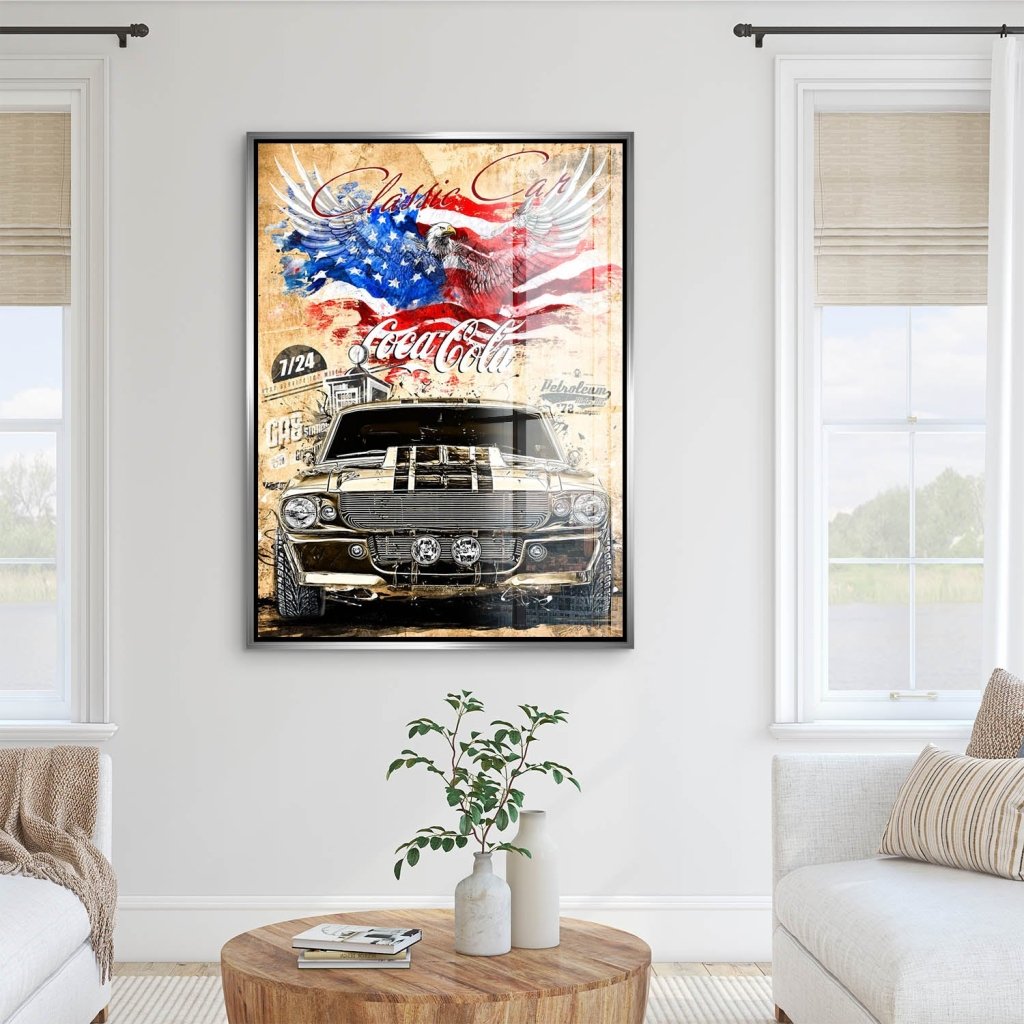 Ford Mustang Pop Art Retro Style Acrylglas Bild INGALERIE