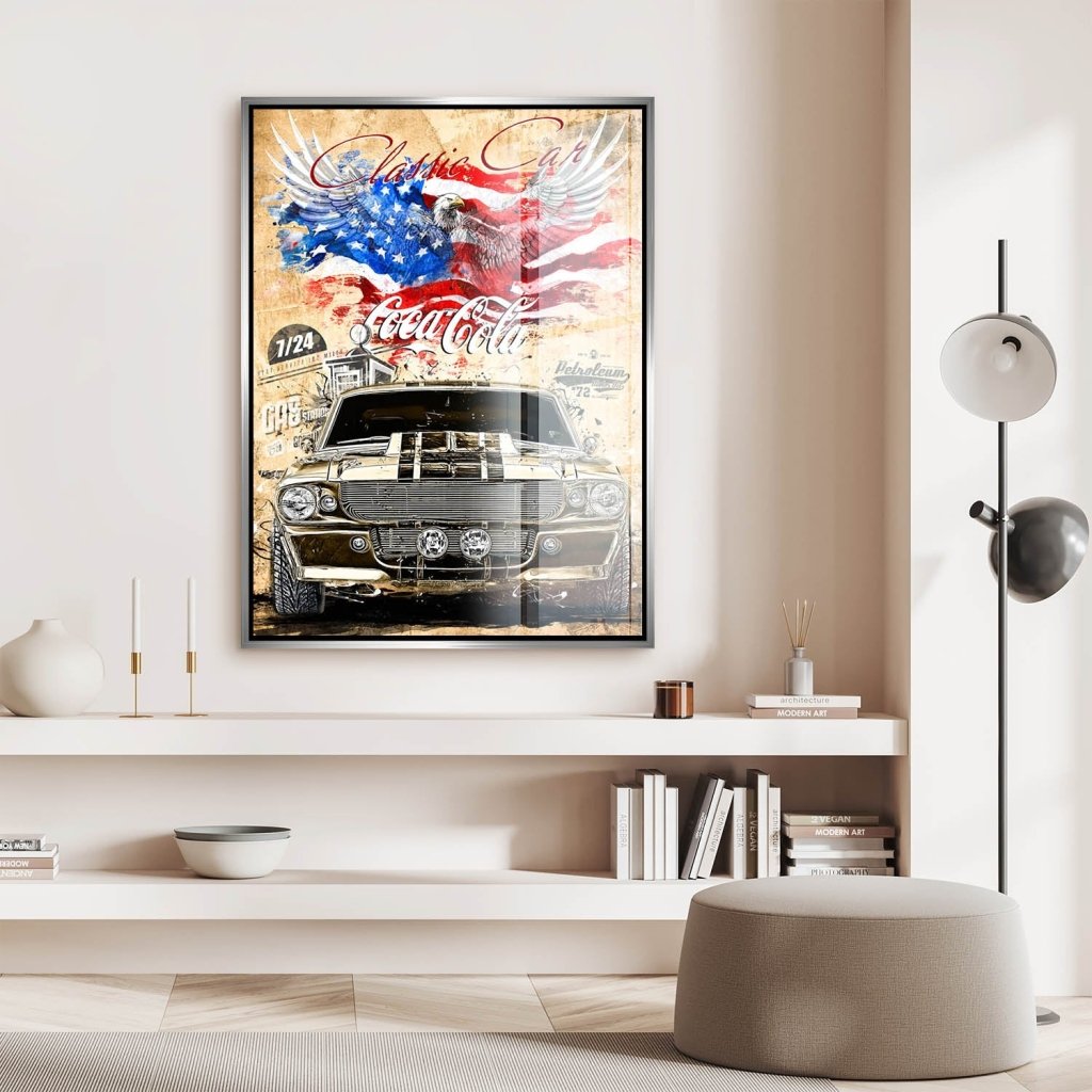 Ford Mustang Pop Art Retro Style Acrylglas Bild INGALERIE