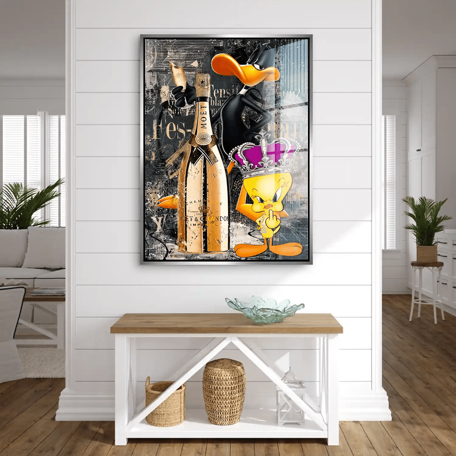 Duffy & Tweety Champagner Pop Art Acrylglas Bild INGALERIE