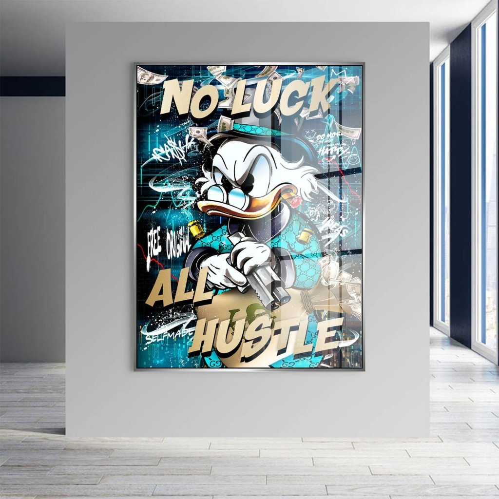 Dagobert Duck All Hustle Pop Art Acrylglas Bild INGALERIE