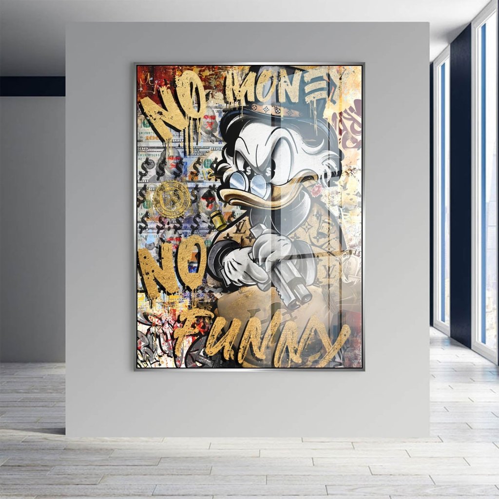 Dagobert Duck No Money Pop Art Acrylglas Bild INGALERIE
