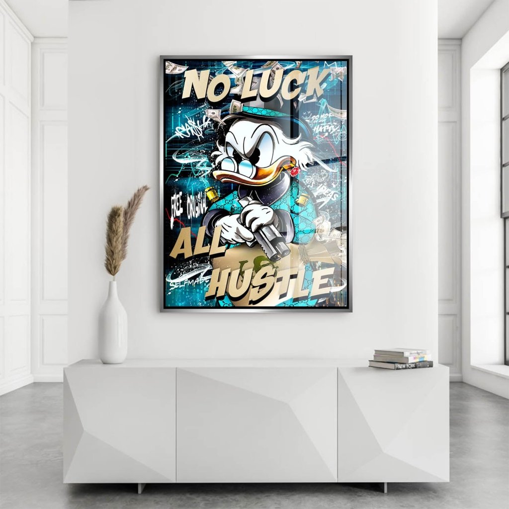 Dagobert Duck All Hustle Pop Art Acrylglas Bild INGALERIE