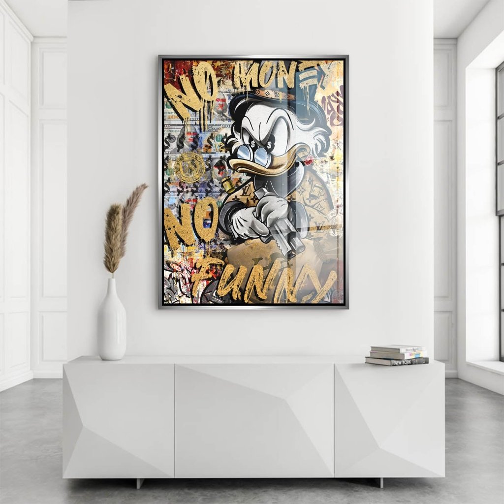 Dagobert Duck No Money Pop Art Acrylglas Bild INGALERIE