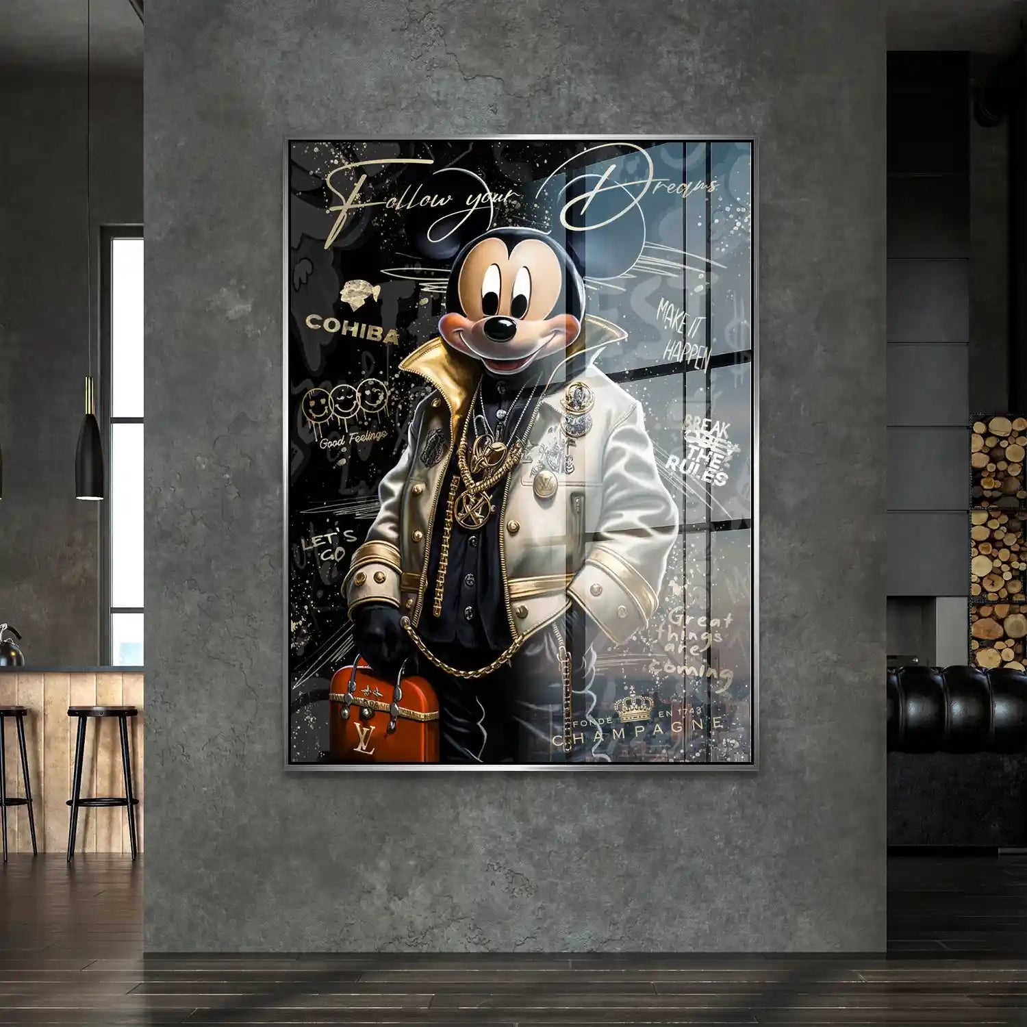 Micky Maus Dreams Pop Art Style Acrylglas Bild INGALERIE