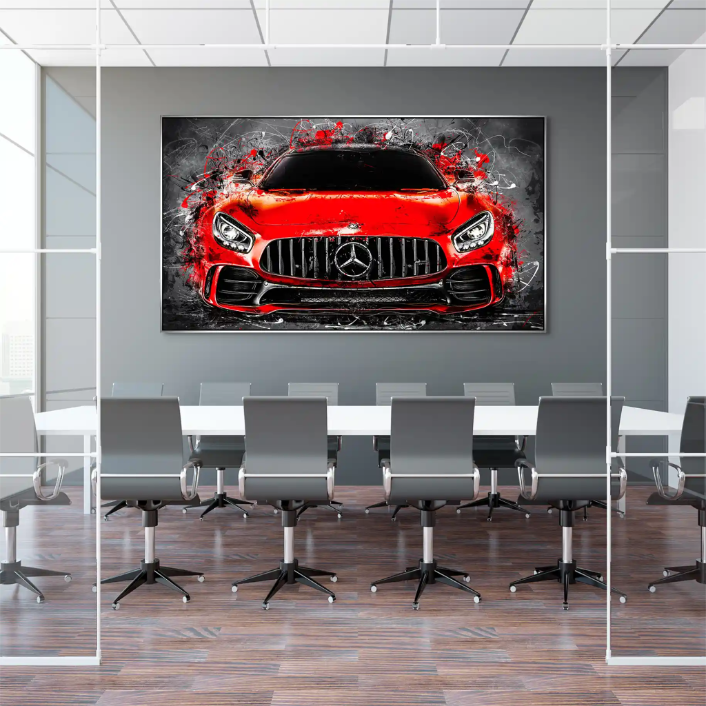 Mercedes AMG GT Abstrakt Rot Aludibond Bild INGALERIE