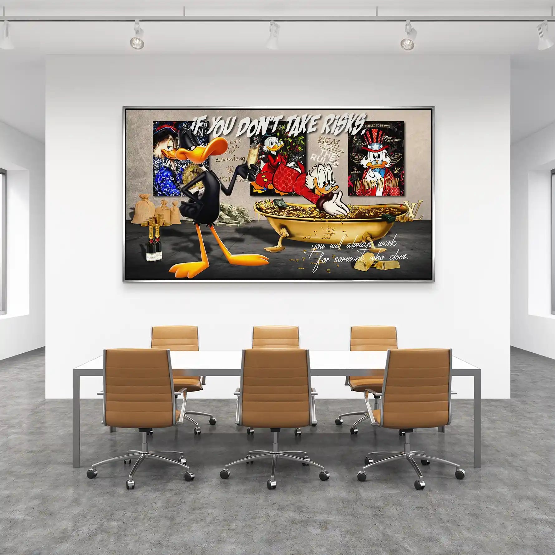 Duffy u. Dagobert Risk Pop Art Aludibond Bild INGALERIE