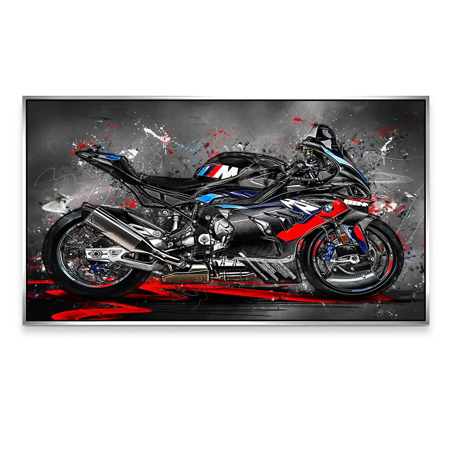 BMW M1000 Motorrad Abstrakt Black Style Aludibond Bild INGALERIE
