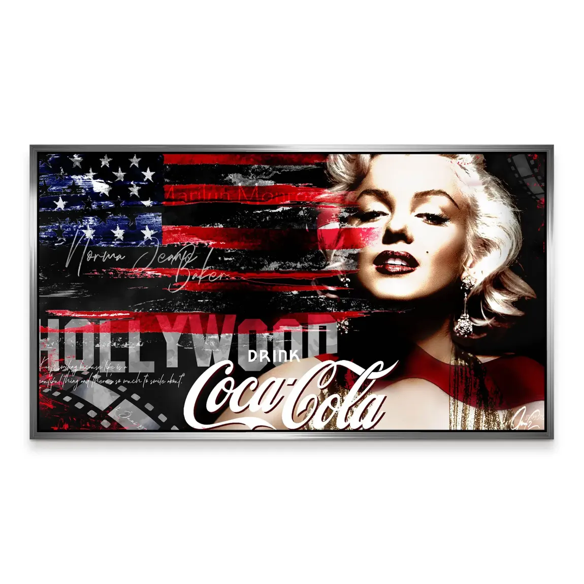 Marilyn Hollywood Glamour Aludibond Bild