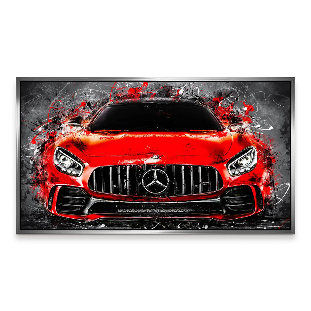 Mercedes AMG GT Abstrakt Rot Aludibond Bild INGALERIE