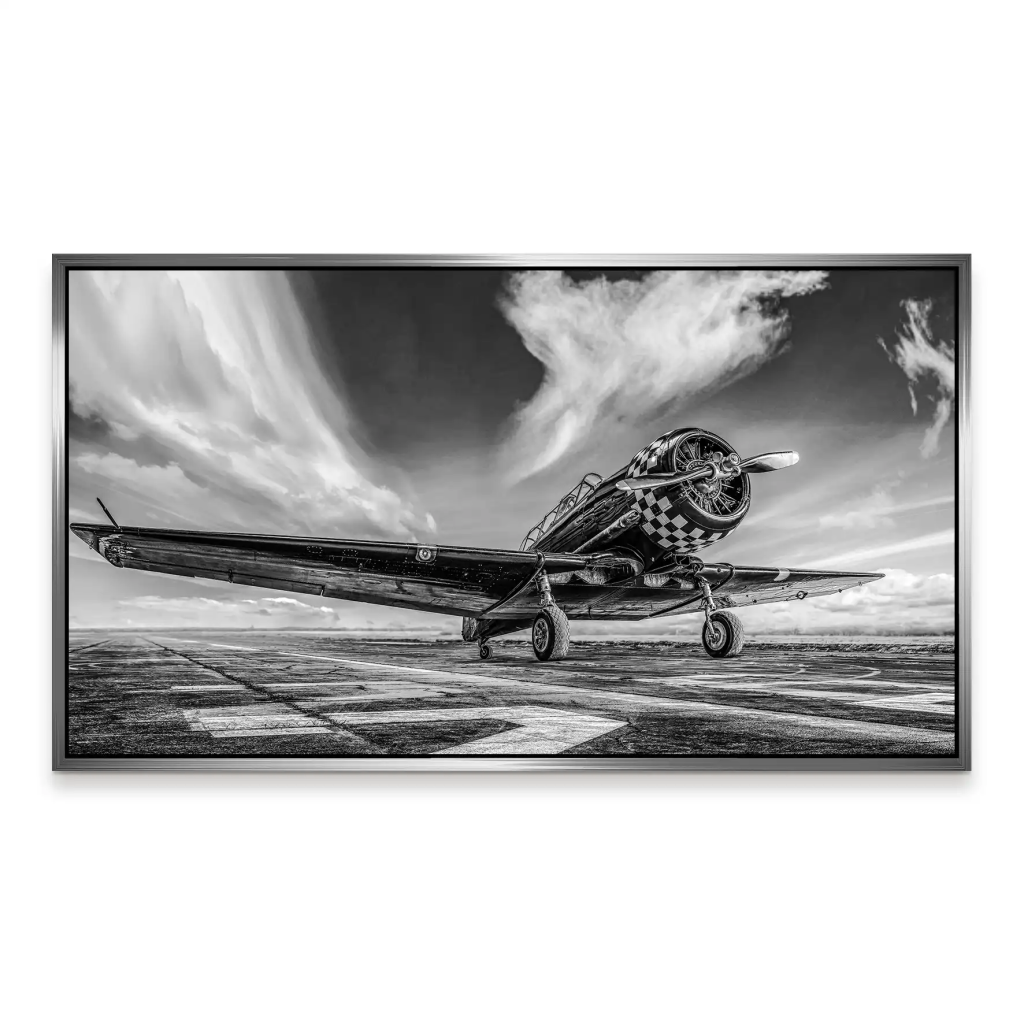 Retro Propeller Flugzeug Aludibond Bild INGALERIE