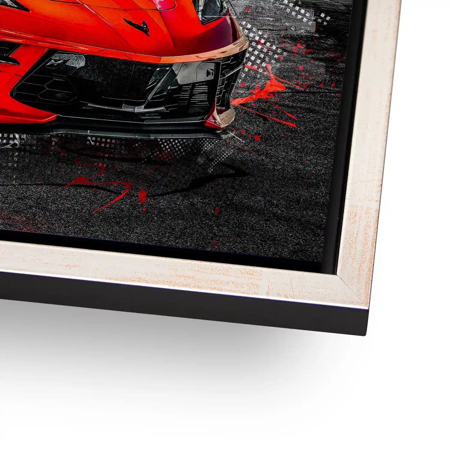 Corvette C8 Abstrakt Rot Aludibond Bild INGALERIE