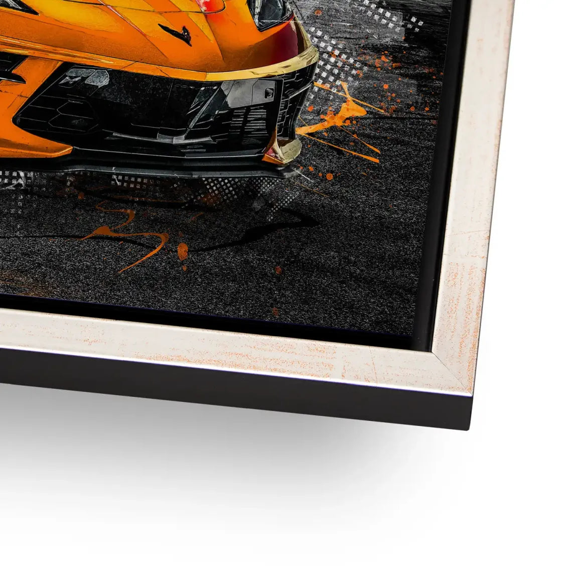 Corvette C8 Abstrak Orange Style Aludibond Bild INGALERIE