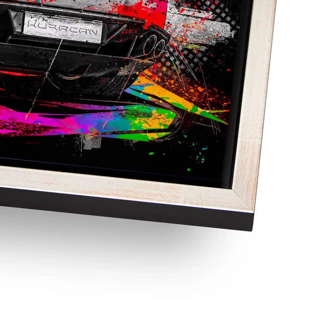 Lambo Huracan Pop Art Style Aludibond Bild INGALERIE