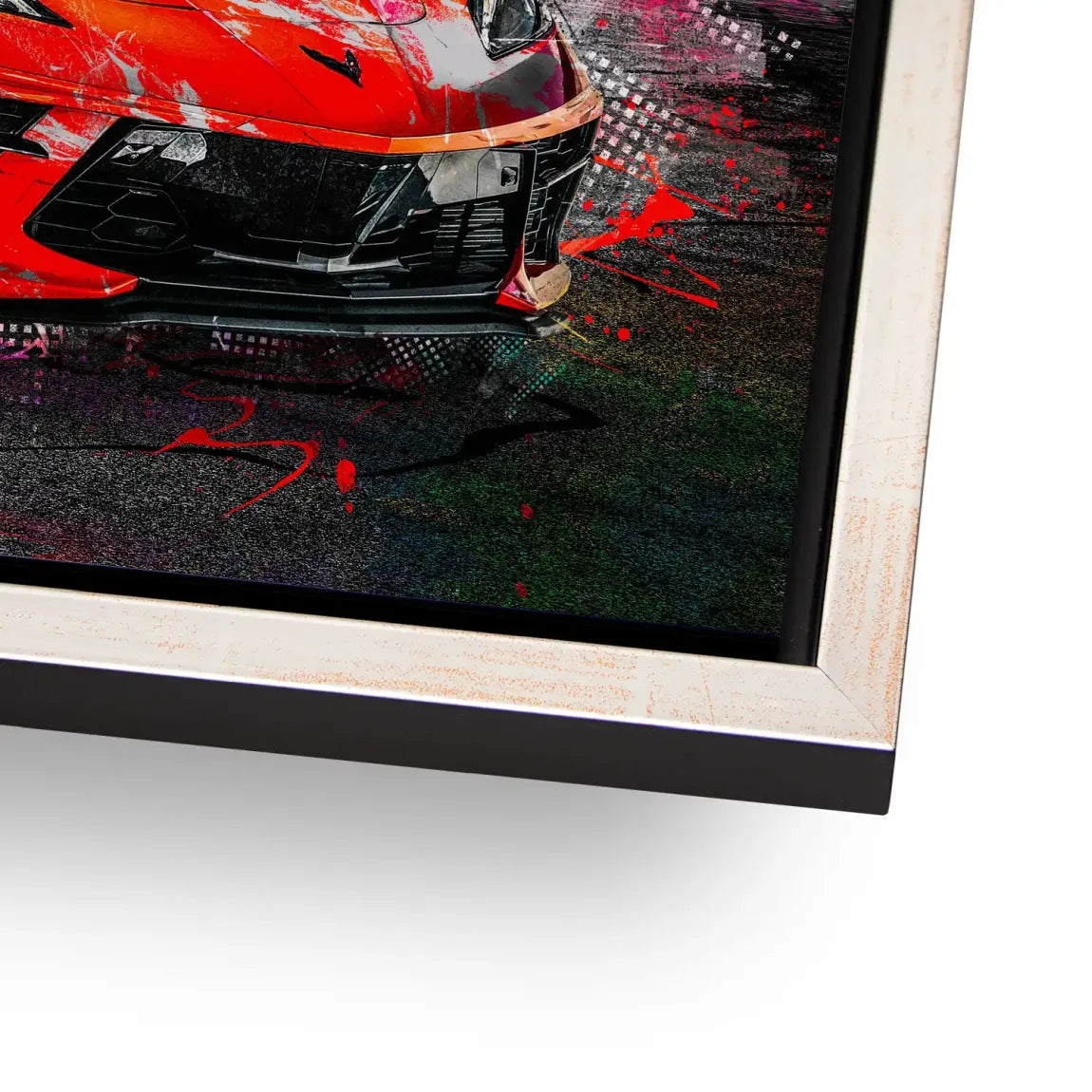 Corvette C8 Abstrak Red Style Aludibond Bild INGALERIE