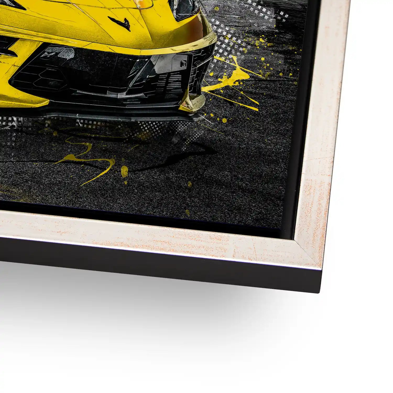 Corvette C8 Abstrakt Gelb Aludibond Bild INGALERIE
