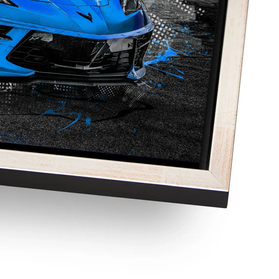 Corvette C8 Abstrak Blue Style Aludibond Bild INGALERIE