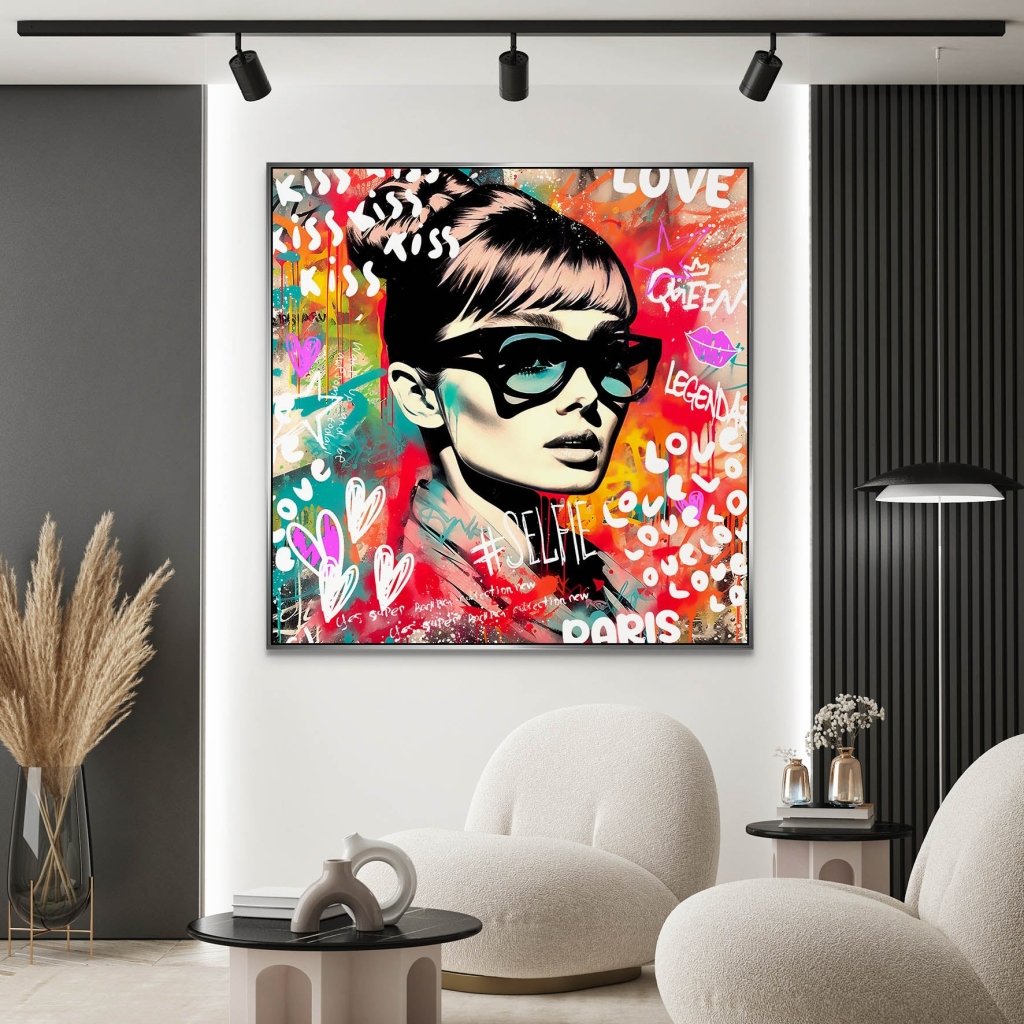 Audrey Hepburn Graffiti AluDibond Bild INGALERIE