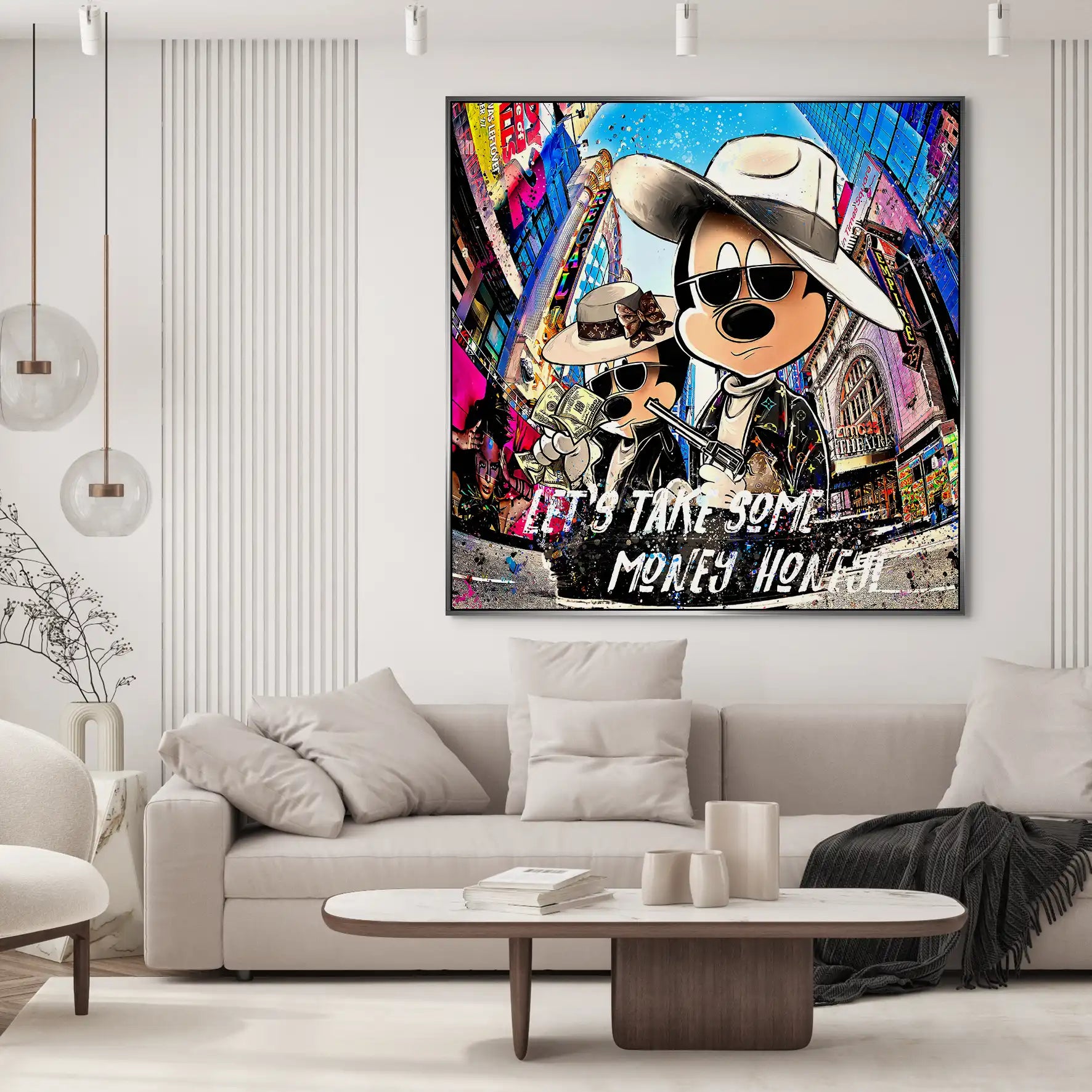 Micky & Minnie Gangster Goes Shopping AluDibond Bild INGALERIE