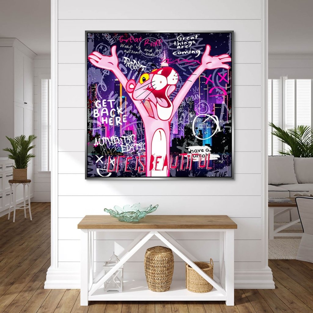 Pink Panther Street Art AluDibond Bild INGALERIE