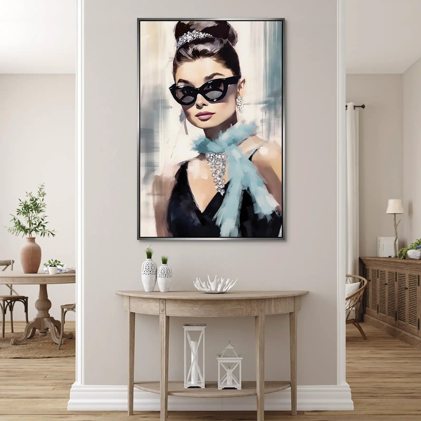 Audrey Hepburn Tiffany Style AluDibond Bild INGALERIE