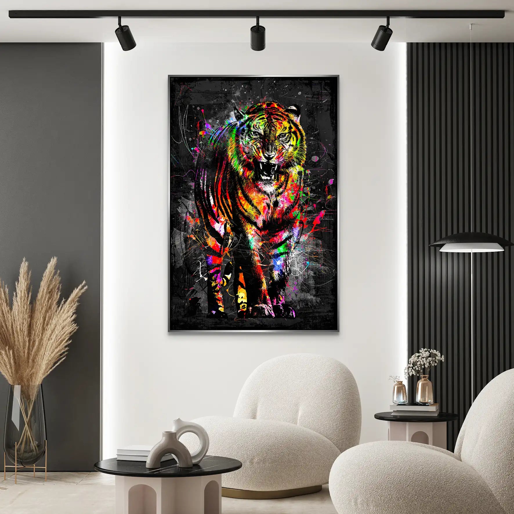 Tiger Abstrakt Color AluDibond Bild INGALERIE