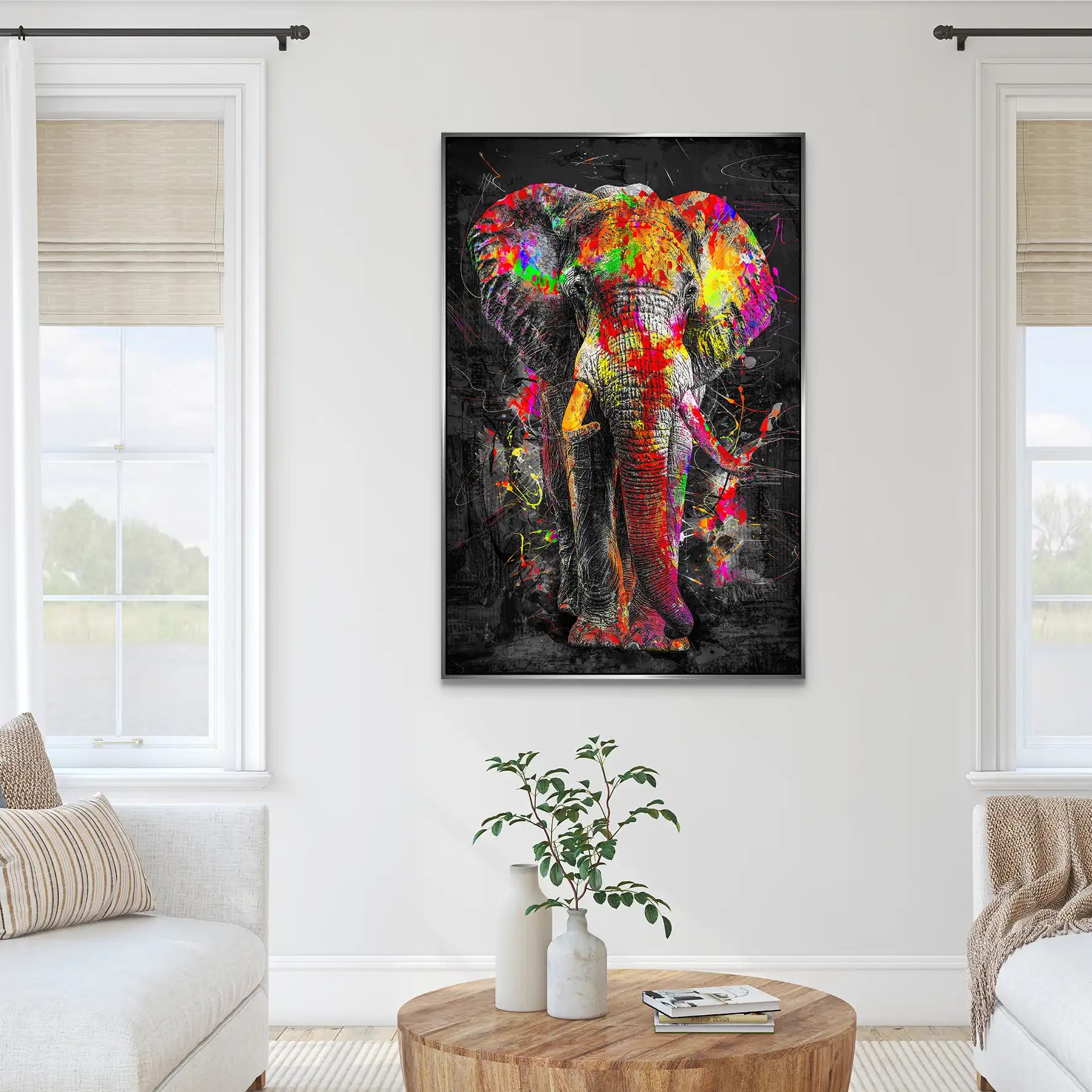 Elefant Abstrakt Style AluDibond Bild INGALERIE
