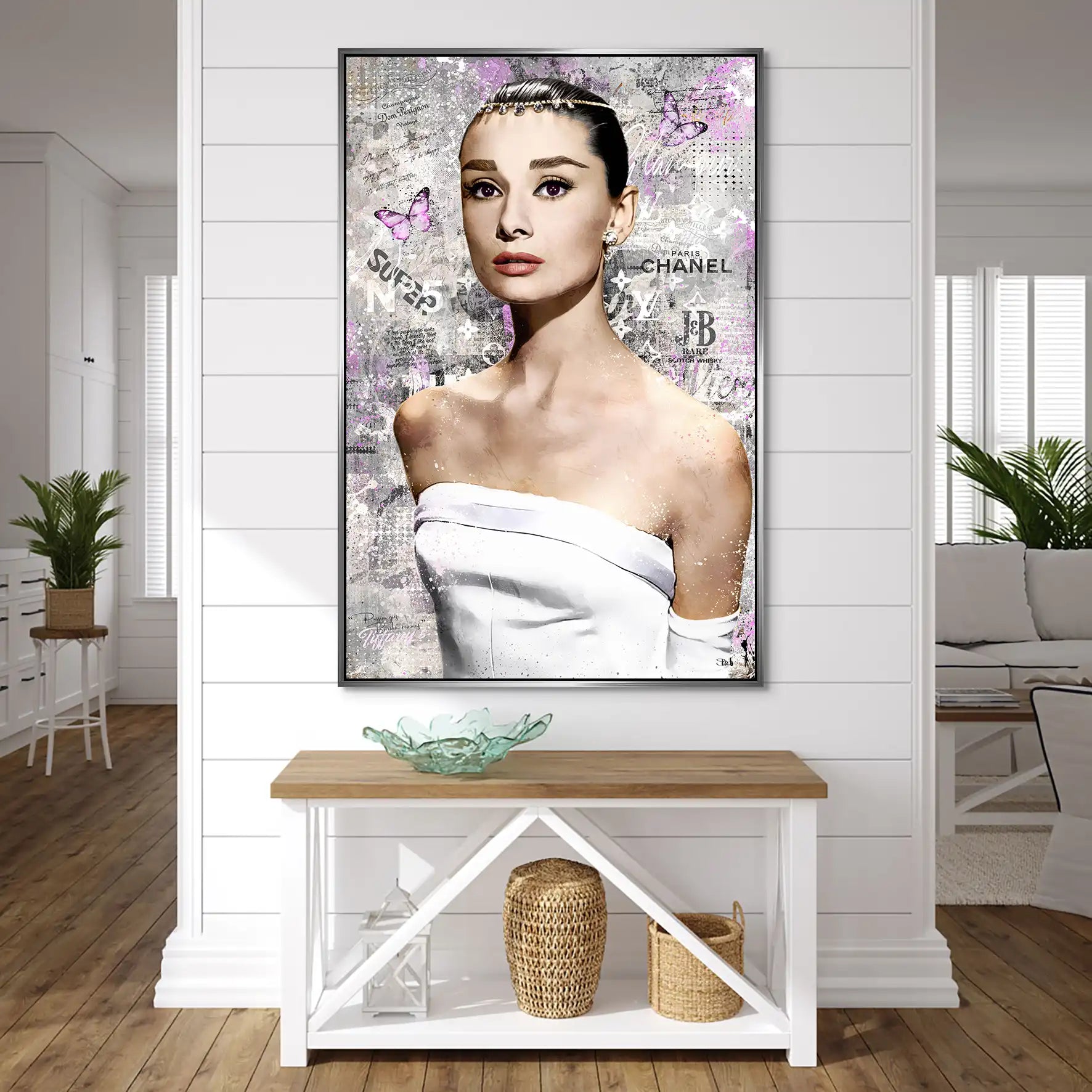 Audrey Hepburn Silver Style Pop Art AluDibond Bild INGALERIE
