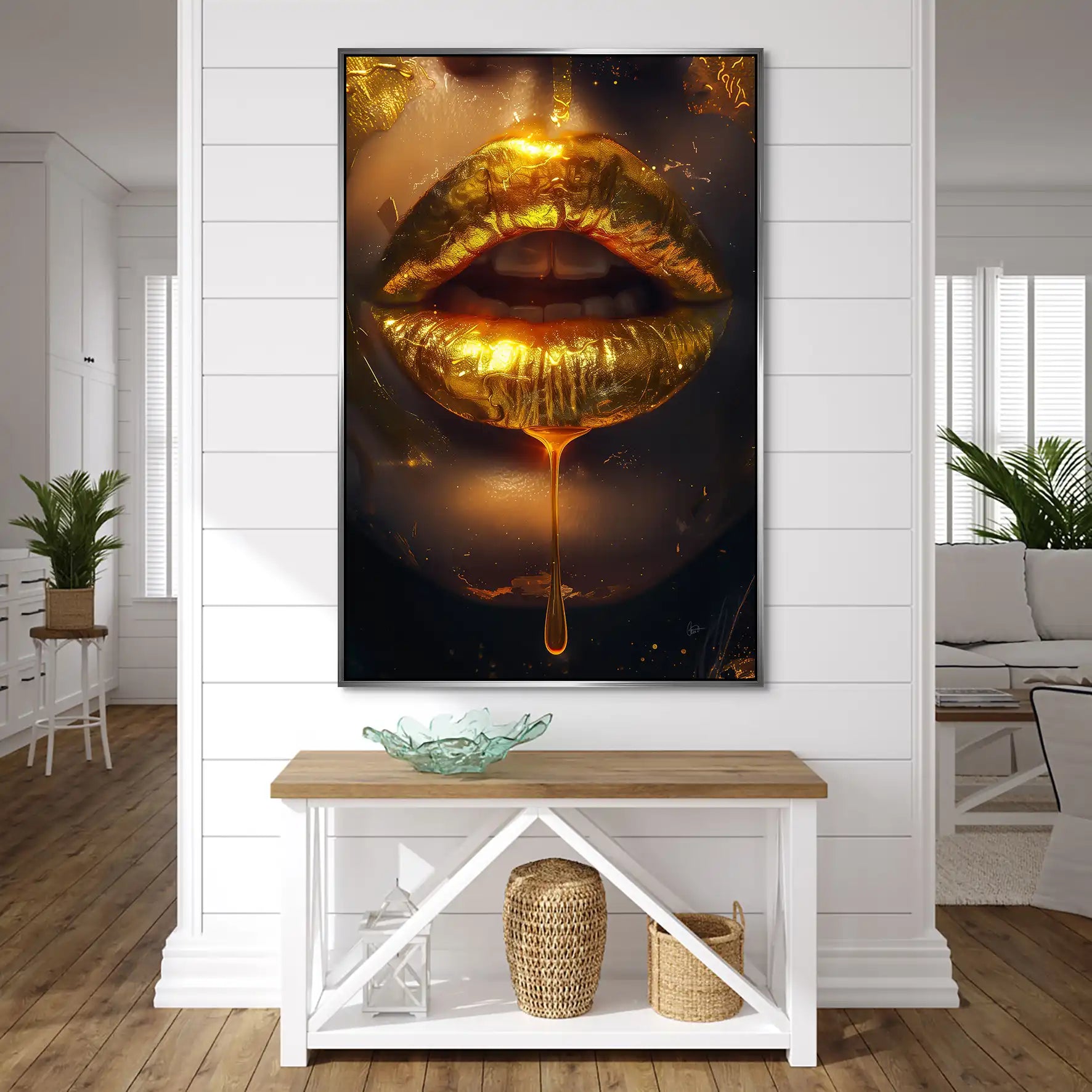 Sweet Gold Lips AluDibond Bild INGALERIE