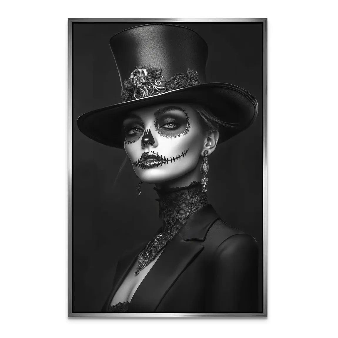 Elegante Lady im modernen Catrina Stil Alu Dibond Bild INGALERIE