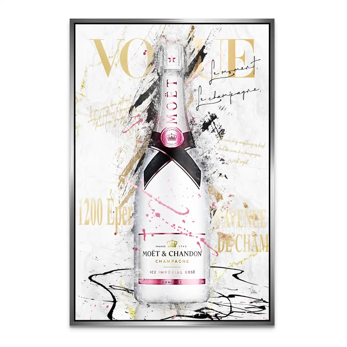 Champagner Glam Alu Dibond Wandbild