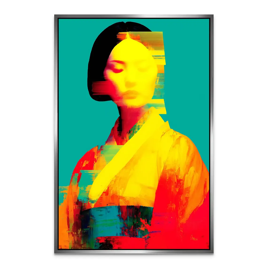 Geisha Color Art Alu Dibond Bild