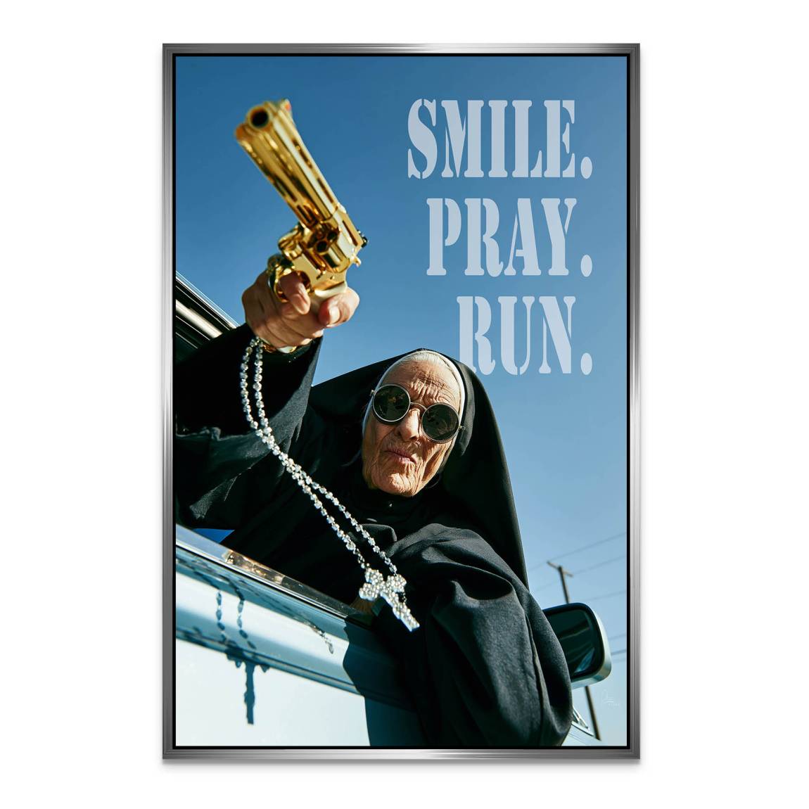 Rebel Nun Alu Dibond Wandbild