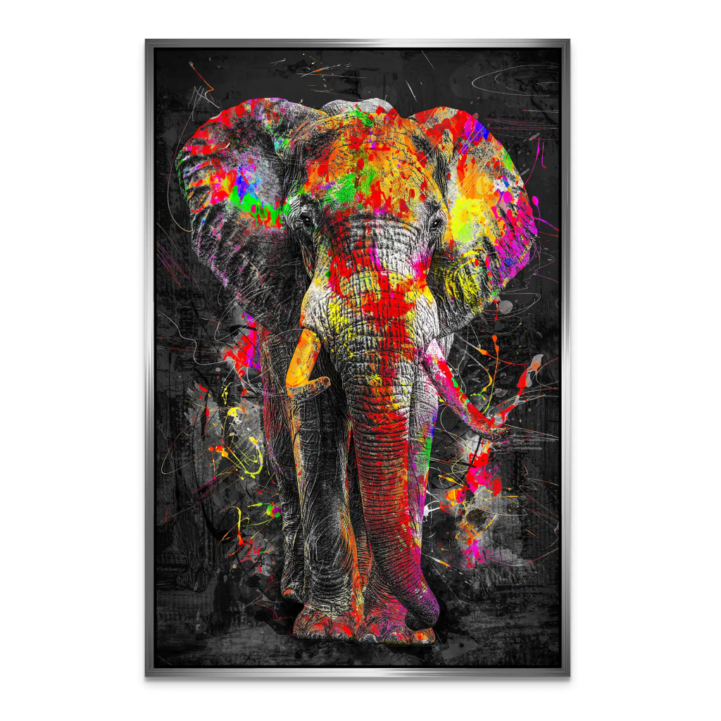 Elefant Abstrakt Style AluDibond Bild INGALERIE